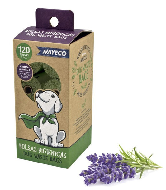 Nayeco Bolsas para Excrementos biodegradables con Aroma a Lavanda 120 bolsas