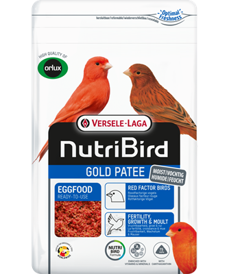 NutriBird Gold Patee Factor Rojo 1kg – Pasta de huevo con cantaxantina para aves rojas