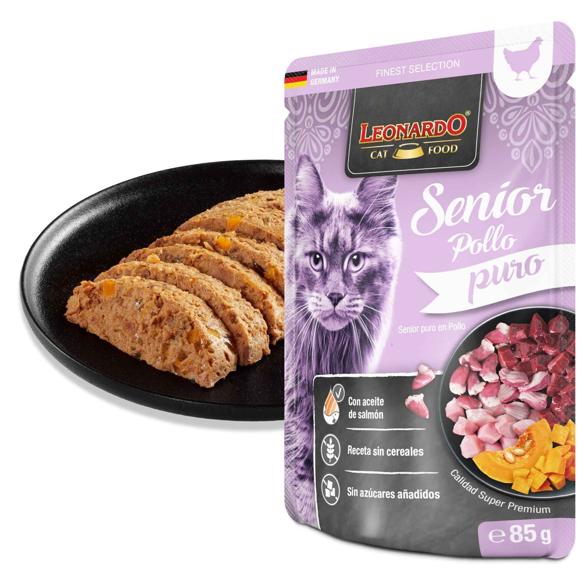 Leonardo Finest Selection Senior Puro en Pollo 85g