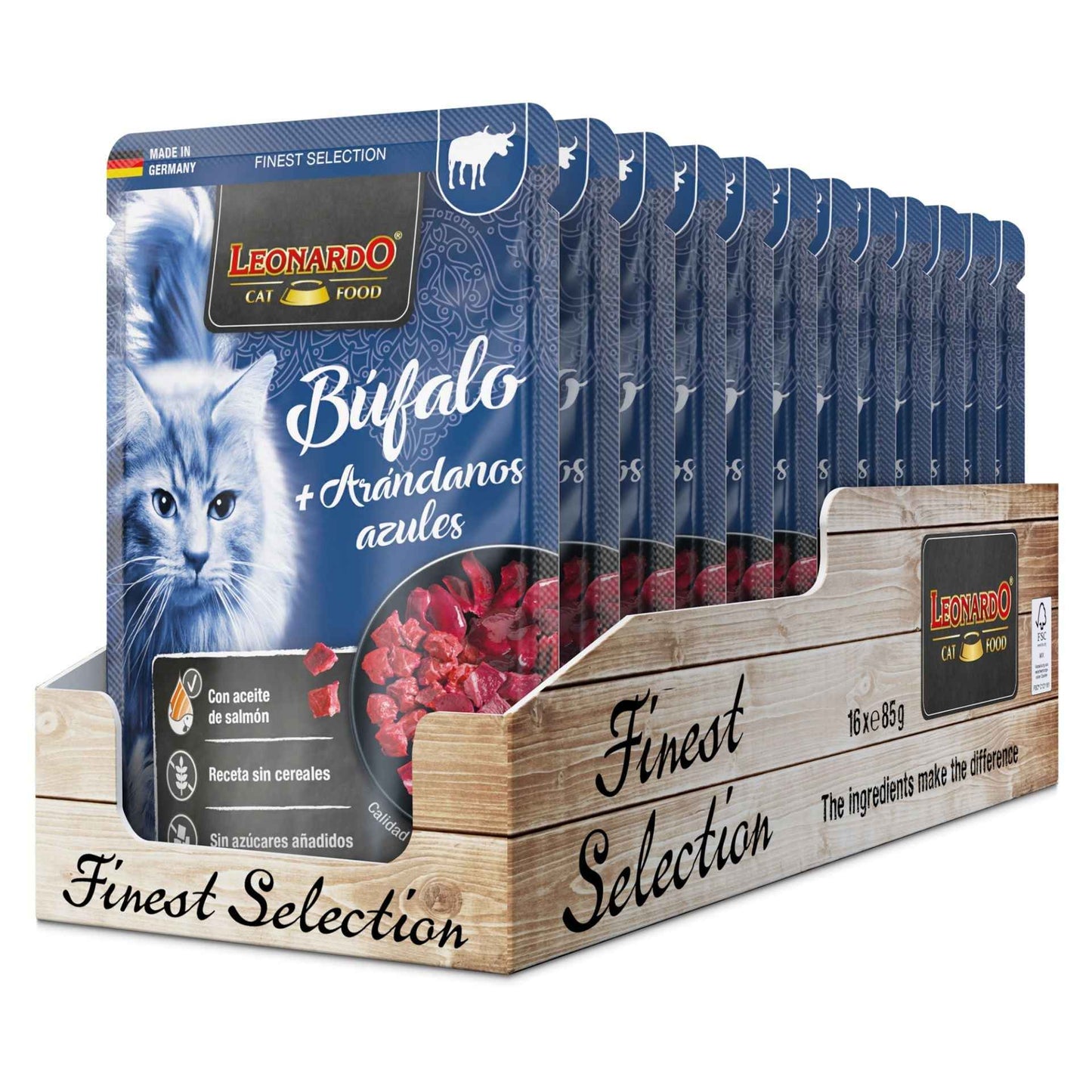Leonardo Finest Selection Búfalo + Arándanos Azules 85g