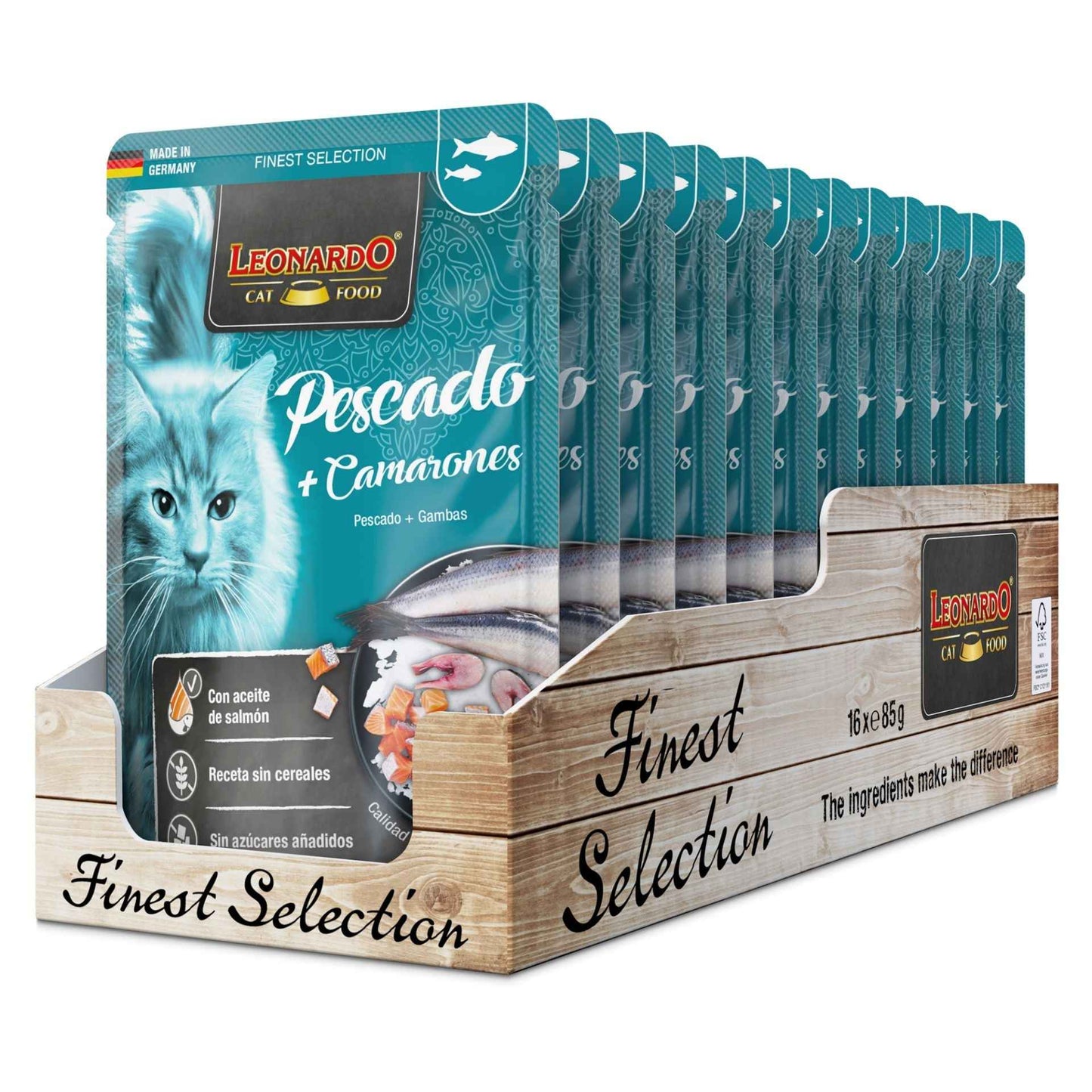 Leonardo Finest Selection Pescado + Camarones 85g