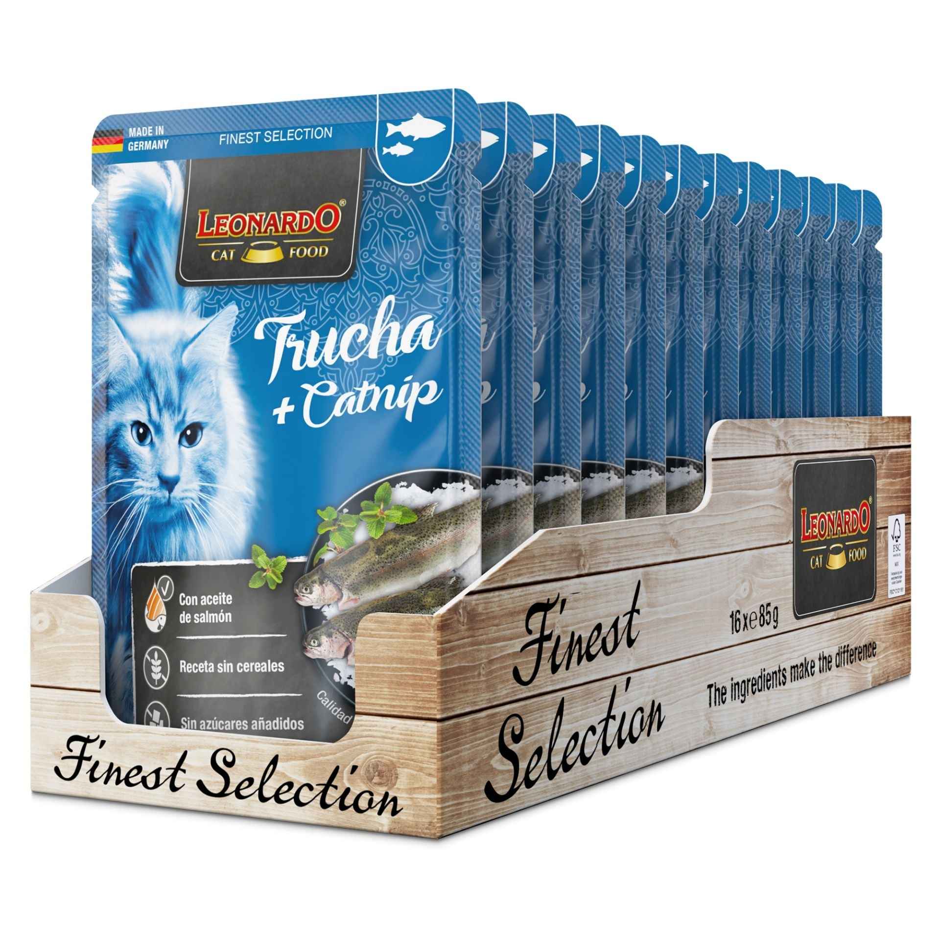 Leonardo Finest Selection Trucha + Catnip 85g
