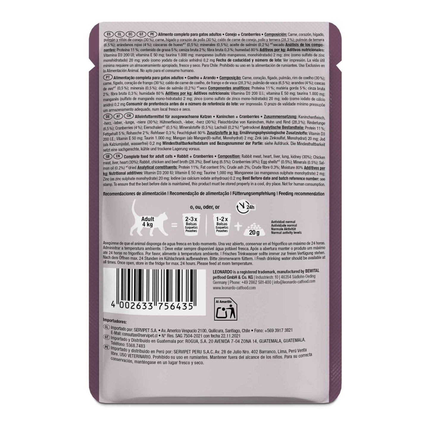 Leonardo Finest Selection Conejo + Cranberries 85g