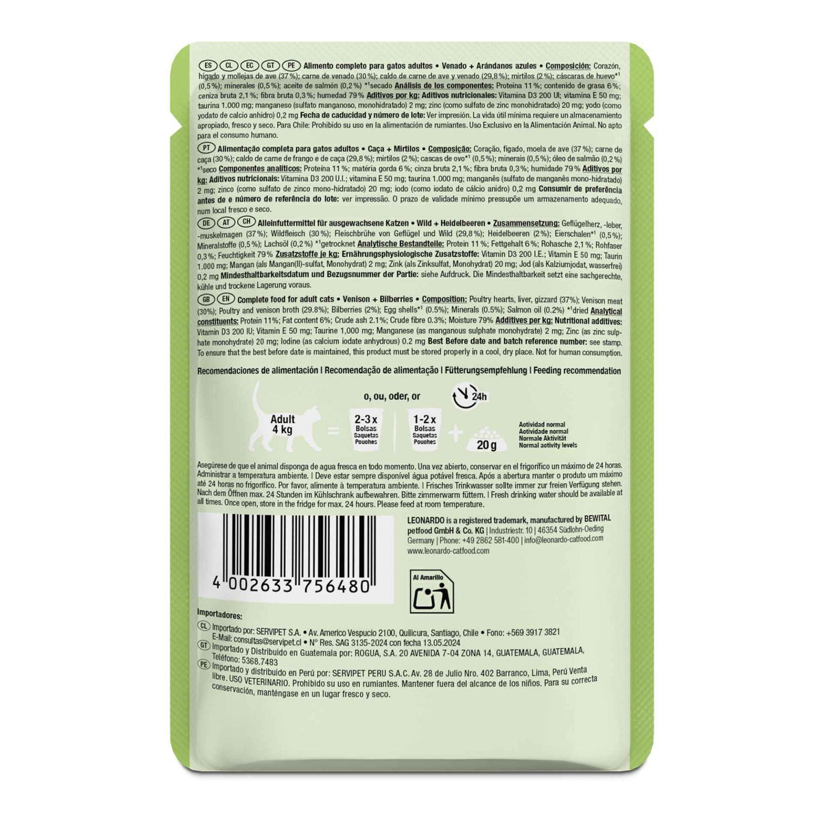 Leonardo Finest Selection | Venado + Arándanos azules 85g
