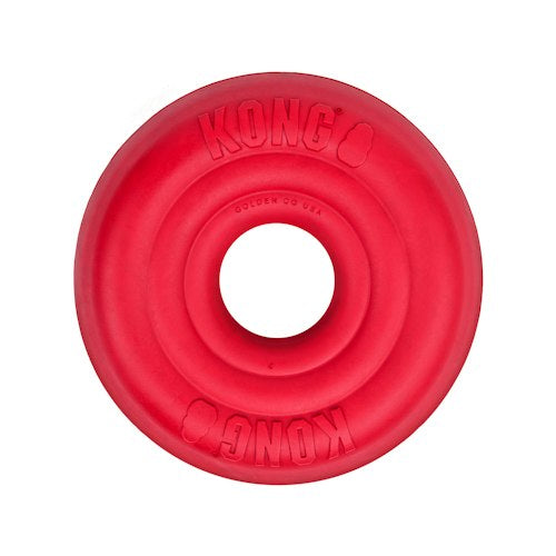 KONG Classic Donut – Juguete de caucho natural rojo para perros