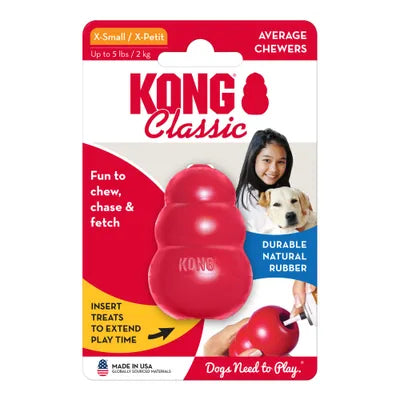 KONG Classic XS – Juguete rellenable de caucho natural para perros, 5,7 cm