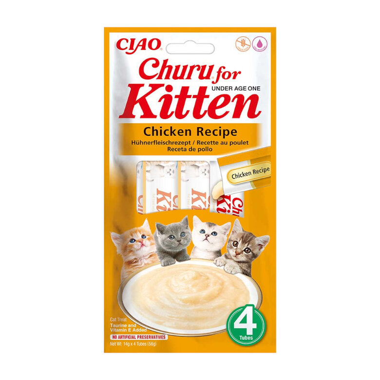 Churu for Kitten de pollo para gatitos, 4 tubos