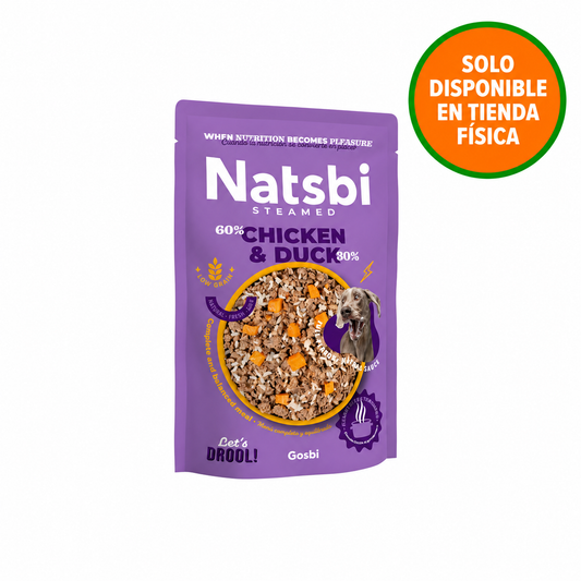 Natsbi Steamed Dog Pollo y Pato al Vapor para Perros – 500g