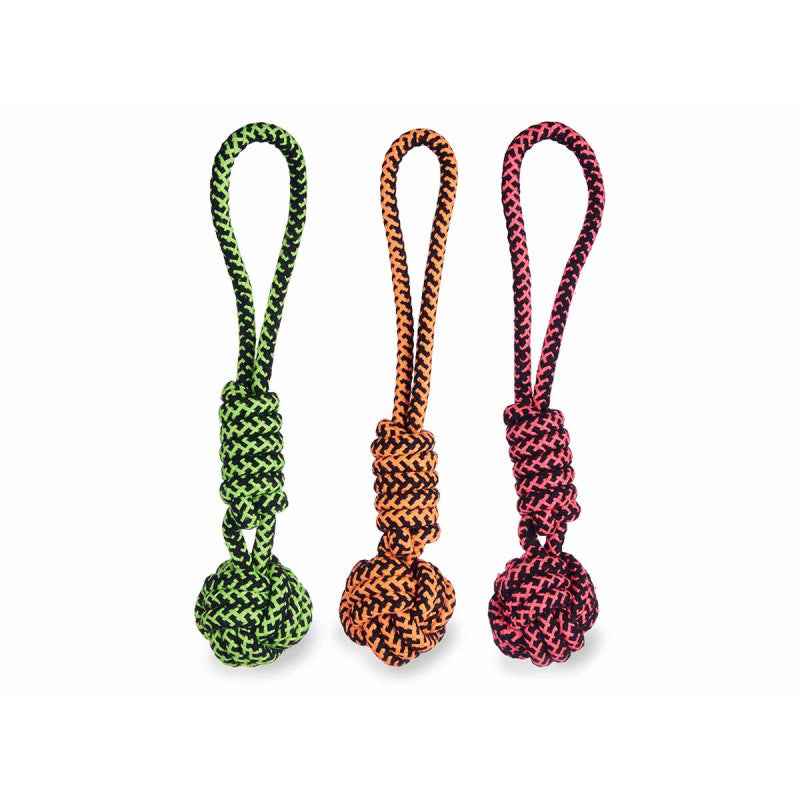 Pelota con cuerda para perros colores surtidos