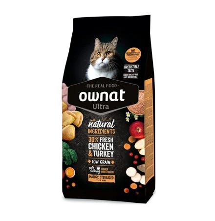 Ownat Ultra Mature Sterilized Cat – Pollo y Pavo 1,5 kg