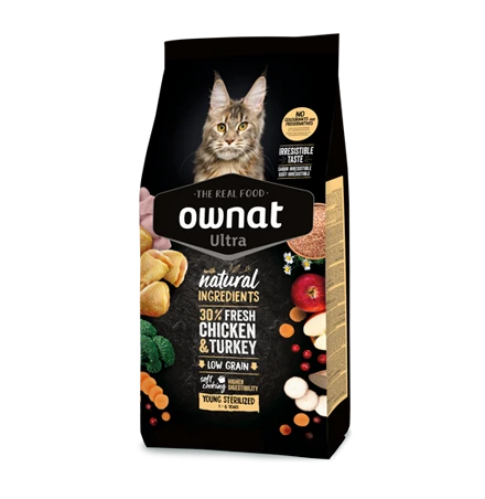 Ownat Ultra Young Sterilized Cat – Pollo y Pavo 1,5 kg