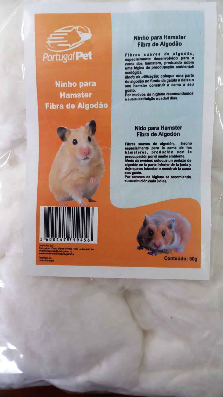 Ninho para Hámster Fibra de Algodón 50g