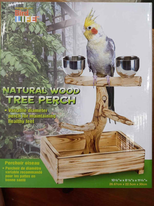Percha de Madera Natural para Aves