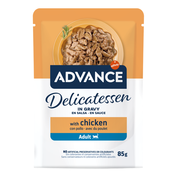ADVANCE DELICATESSEN EN SALSA CON POLLO 85 gr
