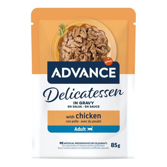 ADVANCE DELICATESSEN EN SALSA CON POLLO 85 gr
