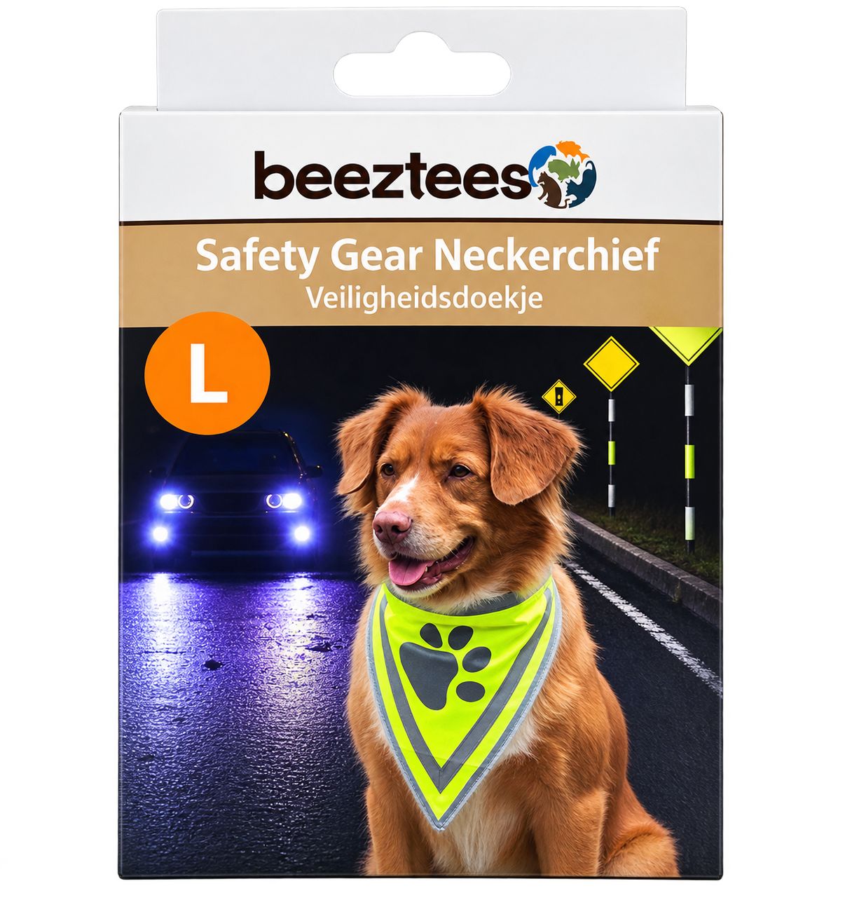 Beeztees Bandana Seguridad Reflectante Perros Talla L