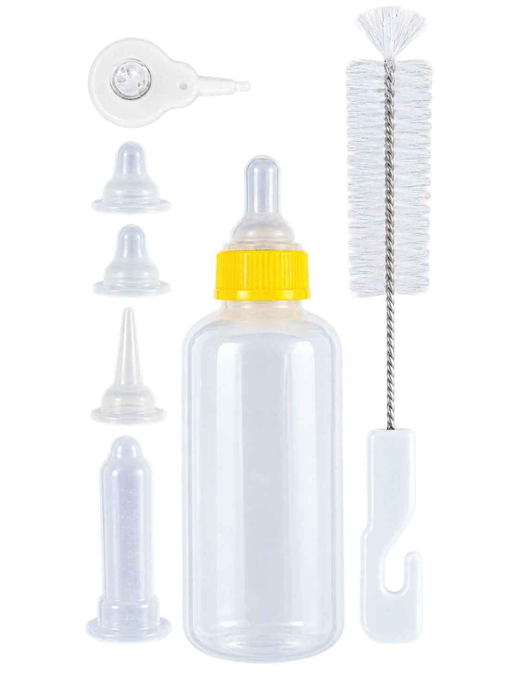 Biberón con Cepillo y 5 Tetinas para Animales Pequeños 60ml