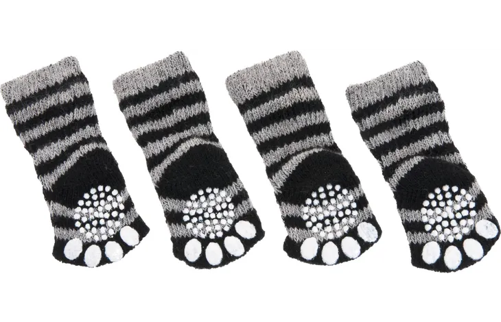 Calcítín Sockies 4 pzs Negro & Gris para Perros
