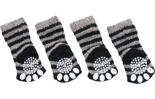 Calcítín Sockies 4 pzs Negro & Gris para Perros