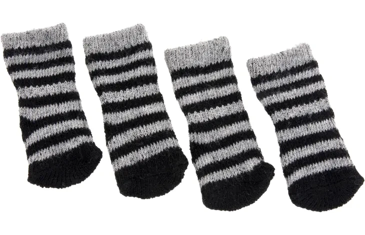 Calcítín Sockies 4 pzs Negro & Gris para Perros