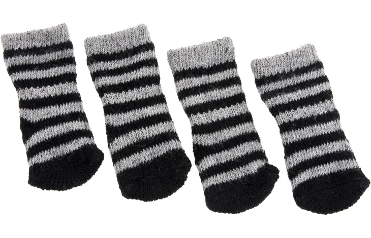 Calcítín Sockies 4 pzs Negro & Gris para Perros
