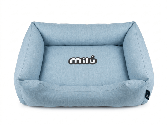 Cama Milú Cielo – Cama de algodón con bordes elevados para perros y gatos pequeños
