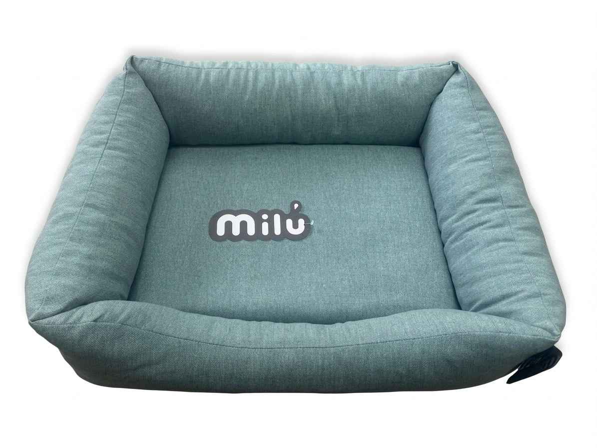 Cama Milú Jade – Cama de algodón con bordes elevados para perros y gatos pequeños