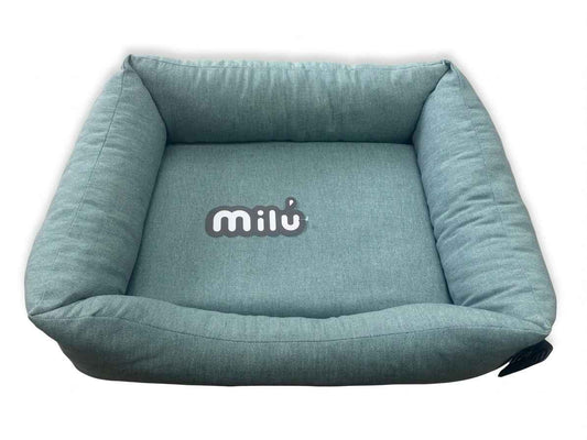 Cama Milú Jade – Cama de algodón con bordes elevados para perros y gatos pequeños