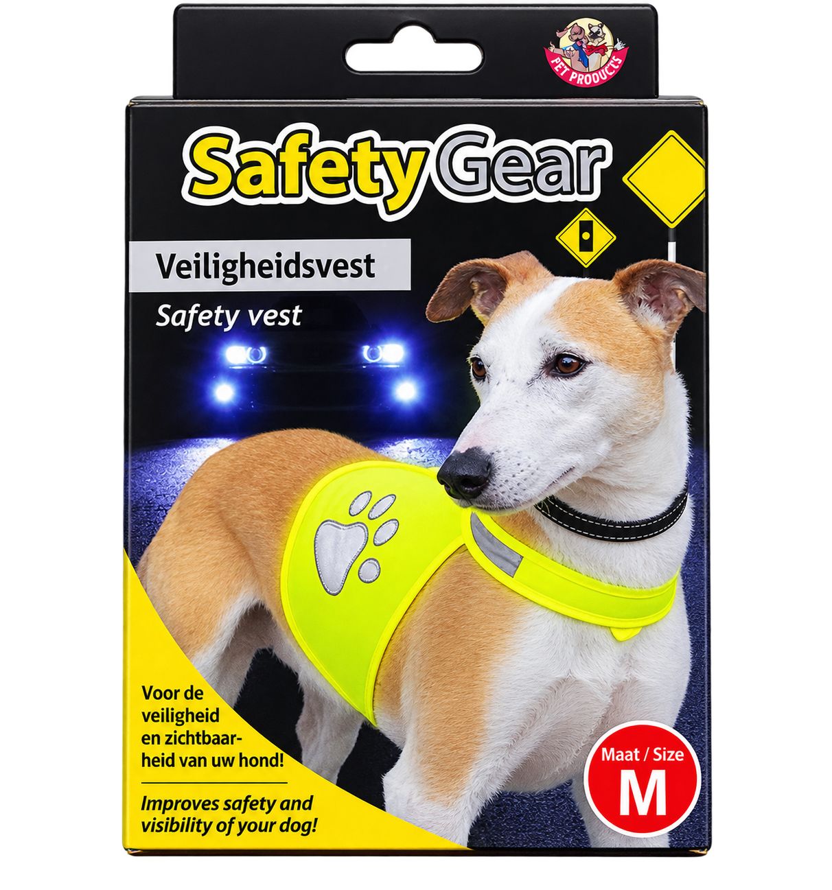 Safety Gear chaleco de seguridad reflectante amarillo para perro talla M
