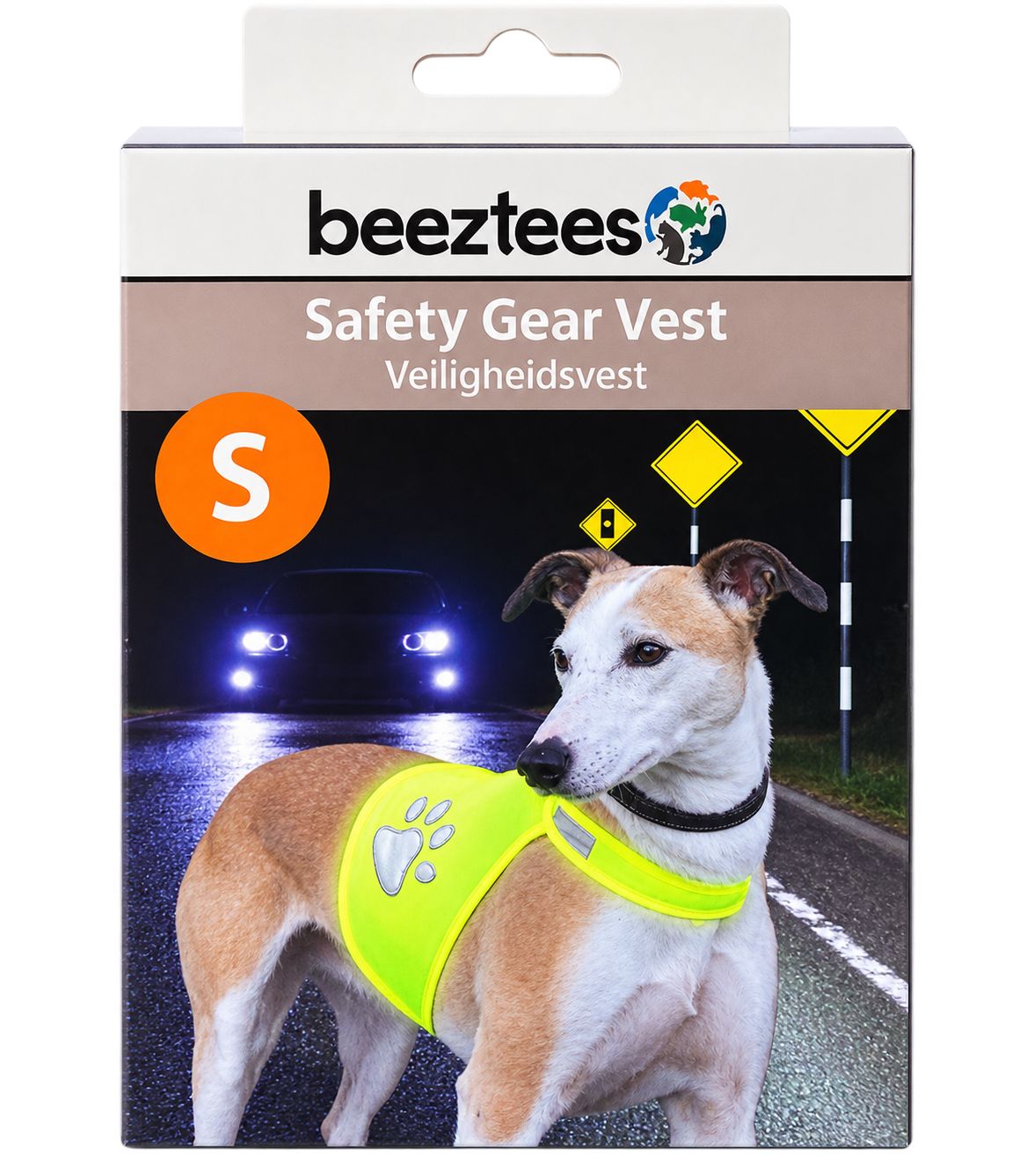 Beeztees Safety Gear Vest chaleco reflectante amarillo para perro talla S