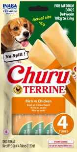 Churu Dog Terrine Medium – Premio Masticable para Perros con Pollo