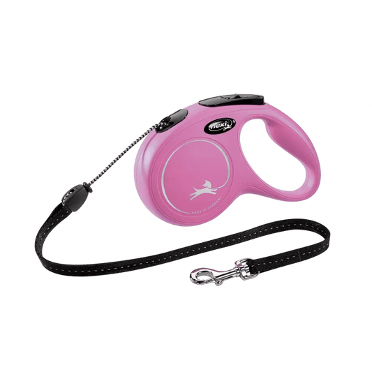 Correa Extensible Flexi New Classic Cordón Rosa M 5m | Paseo