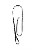 Correa Nylon Huesos y Huellas Negra 1.2m | Paseo con Estilo