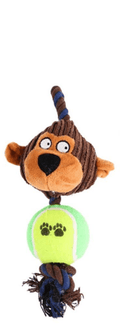 ECO DOG TOY DENNIS 24cm – Juguete ecológico de león con pelota y cuerdas para perros