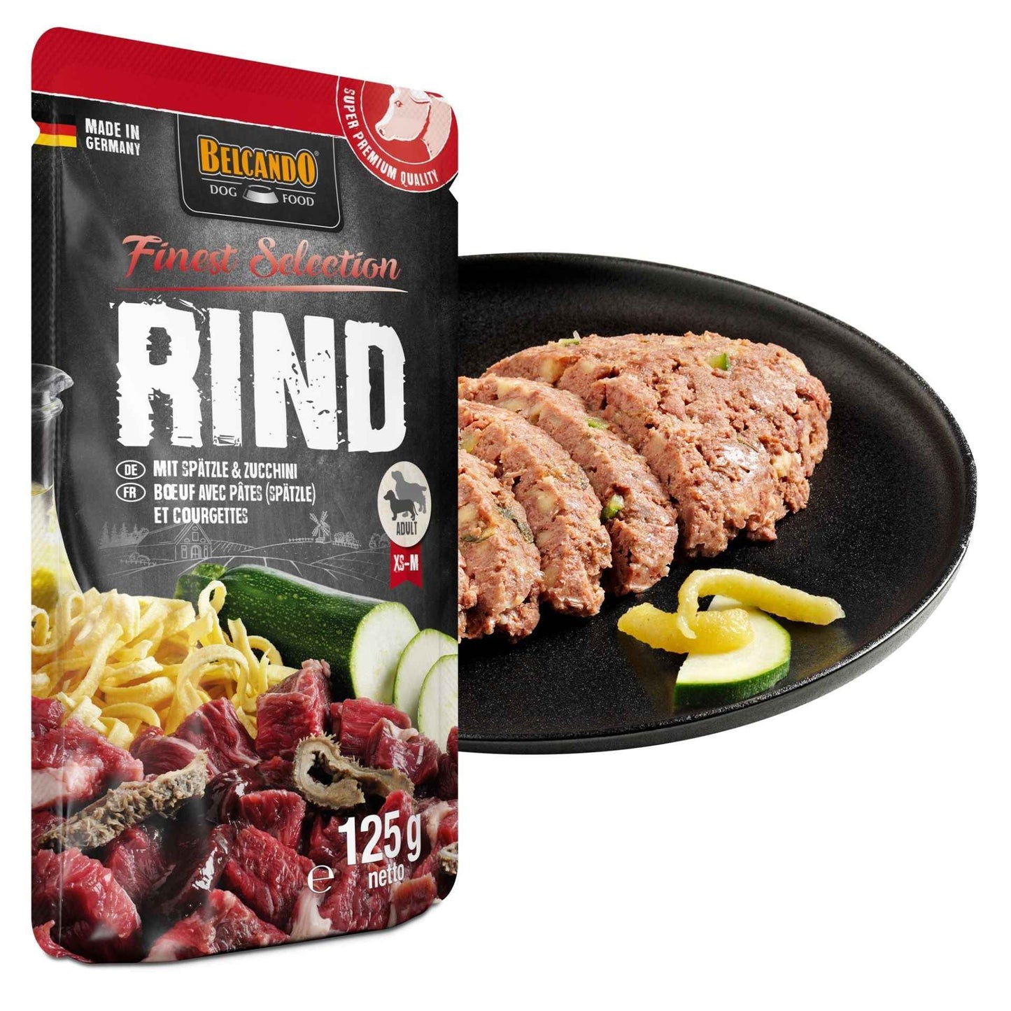 Belcando Finest Selection Ternera con Pasta al Huevo & Calabacín 125g