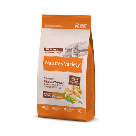 Nature's Variety Healthy Grain Sterilized - Pienso con Pollo para Gatos Esterilizados 7kg