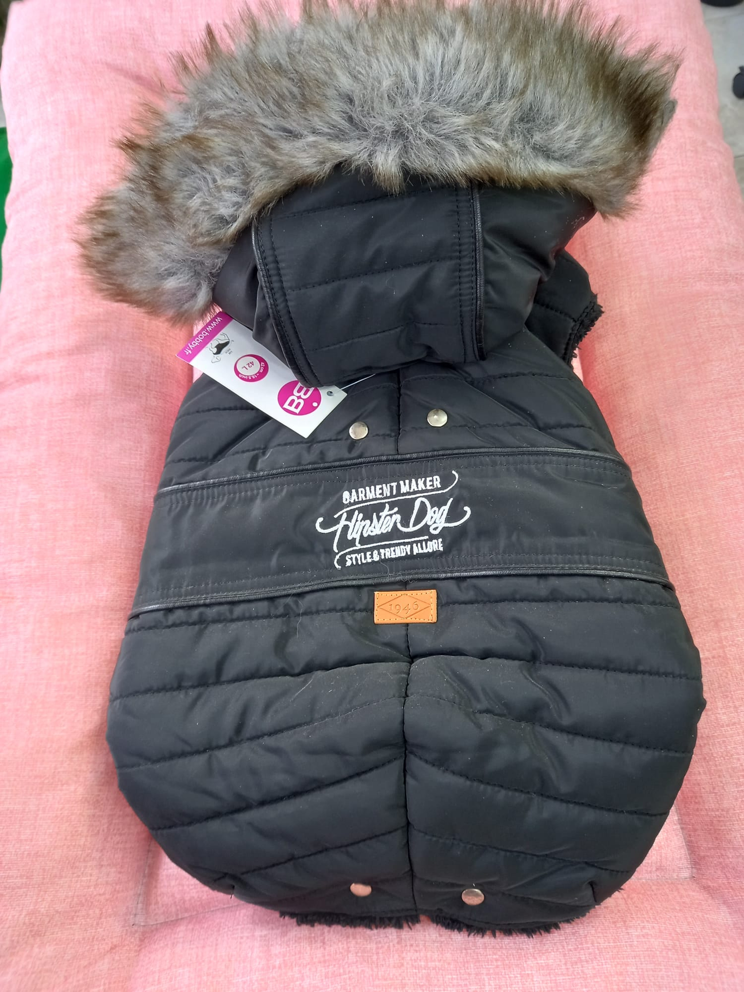 Abrigo Lola Negro Talla 42 con Capucha