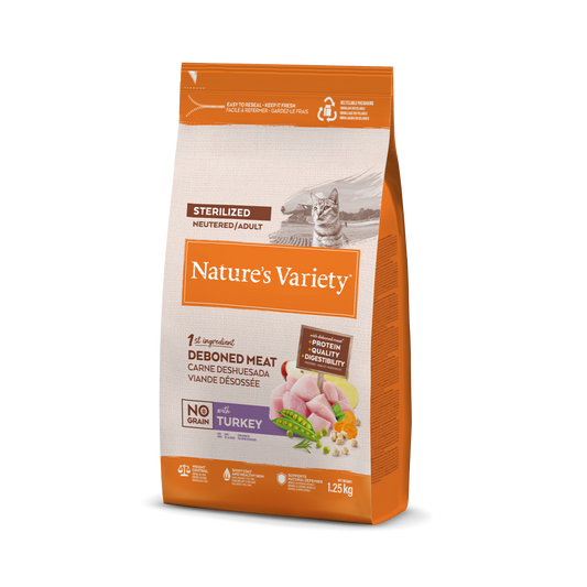 Nature's Variety Original No Grain Sterilized - Pienso Sin Cereales con Pavo para Gatos Esterilizados 1,25kg