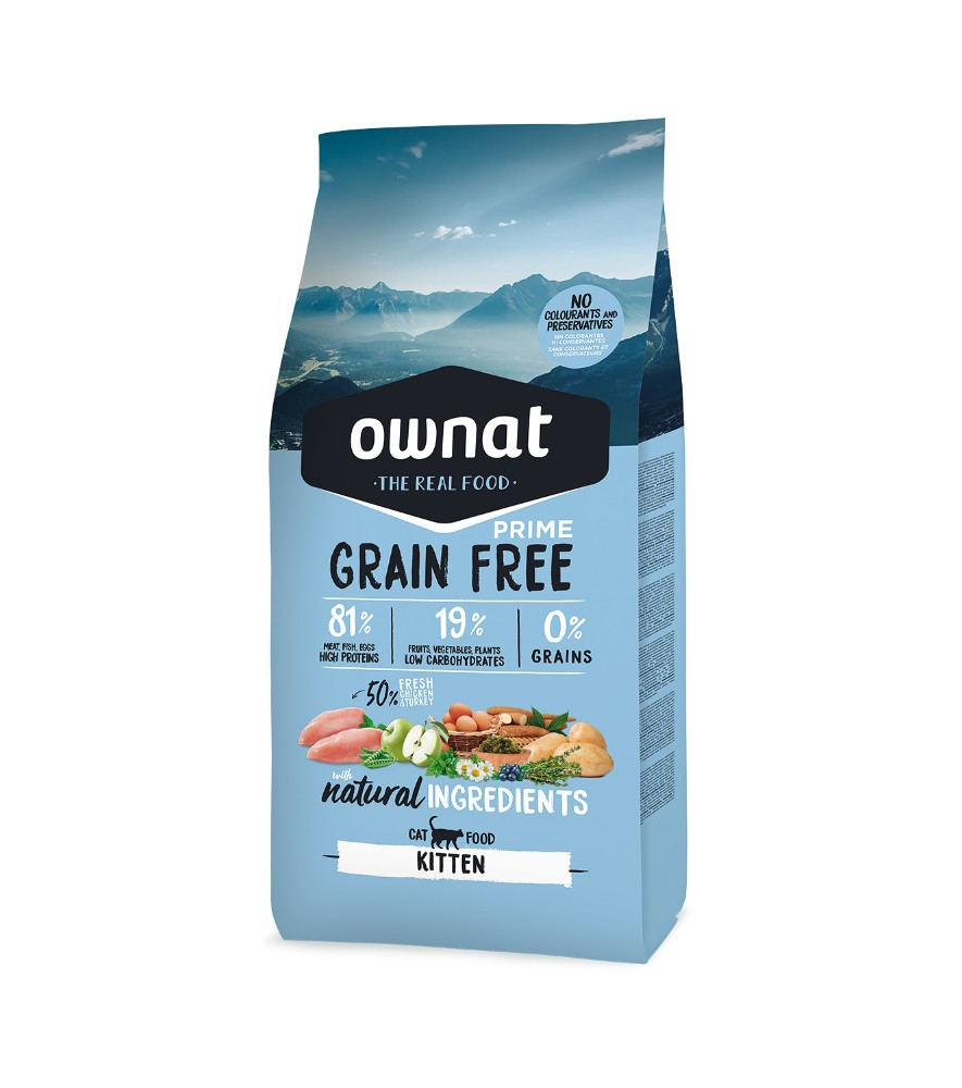 Ownat Grain Free Prime Kitten Pienso Sin Cereales para Gatitos – 1 kg