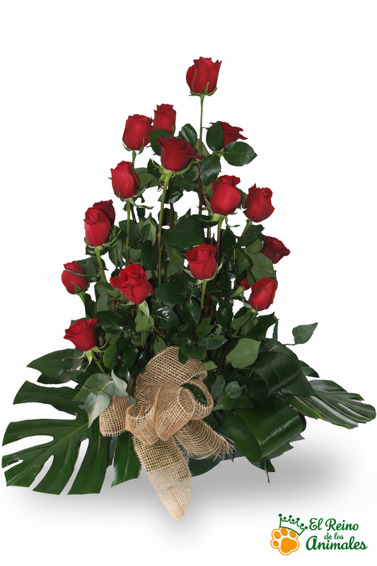 Centro de Flores nº12 - Arreglo Vertical con Rosas Rojas