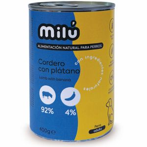Milú Alimento Húmedo de Cordero con Plátano para Perros – 400 g