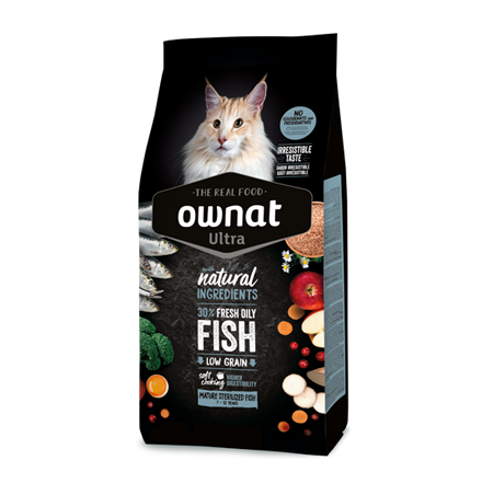 Ownat Ultra Mature Sterilized Fish Pienso para Gatos Maduros Esterilizados 7-12 años 1,5kg