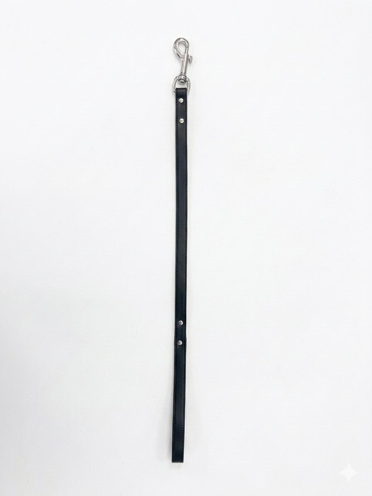Correa Cuero Liso Negra Corta 60cm | Control y Paseo