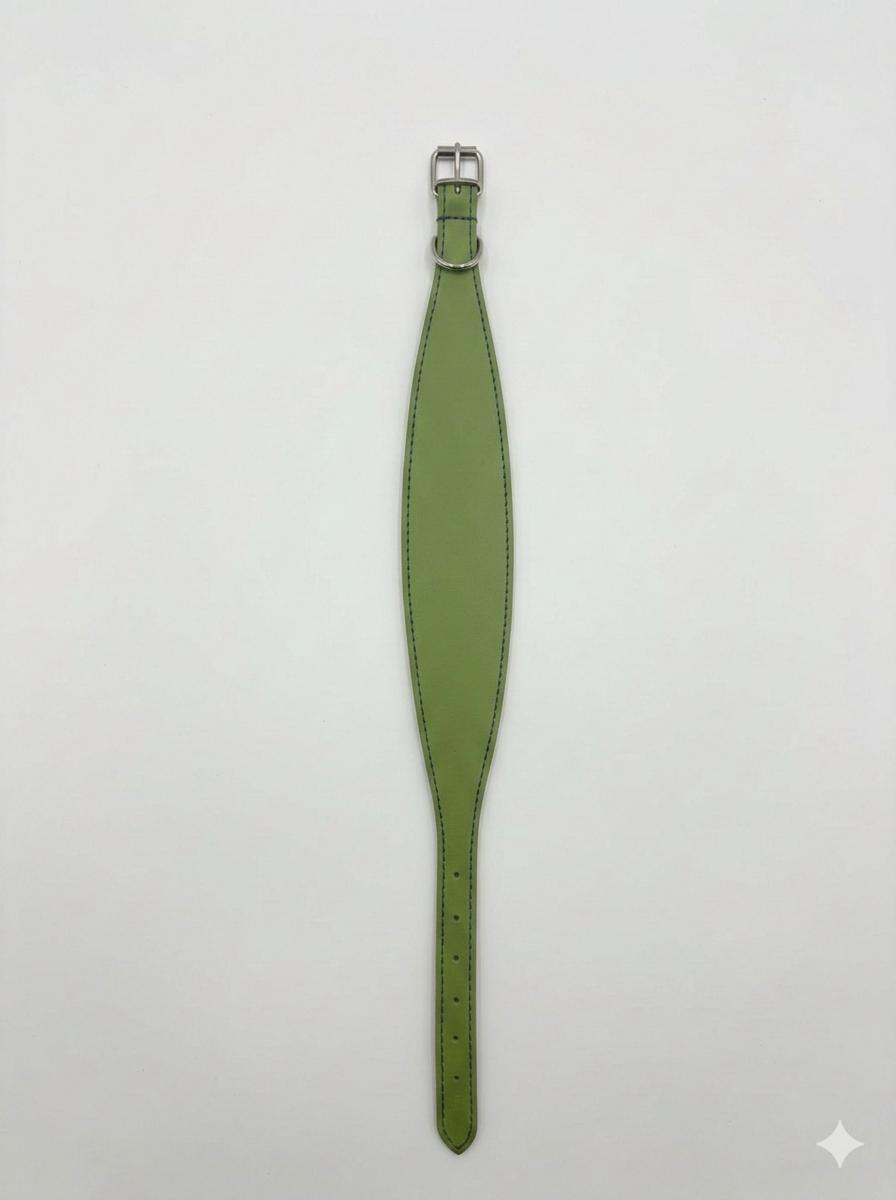 Cuello Galgos Arppe, Cuero, Piel y Poliéster 60mm x 50cm color verde