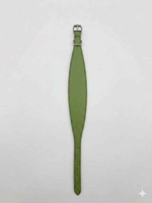 Cuello Galgos Arppe, Cuero, Piel y Poliéster 60mm x 50cm color verde