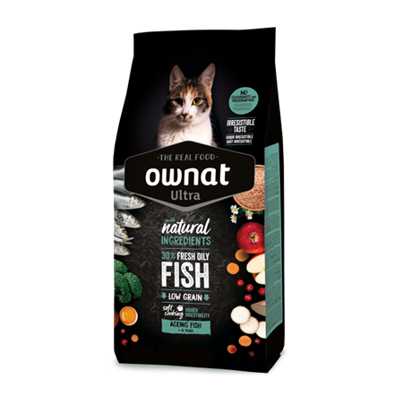 Ownat Ultra Ageing fish Pienso para Gatos Senior +12 años 1,5kg
