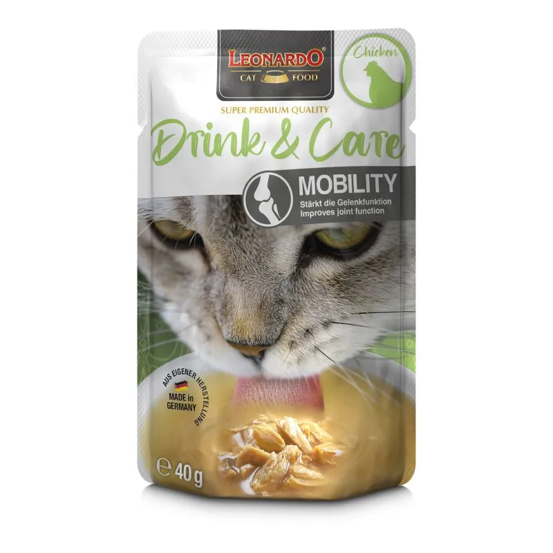 LEONARDO Drink & Care Mobility Bebida para Gatos con Colágeno para las Articulaciones