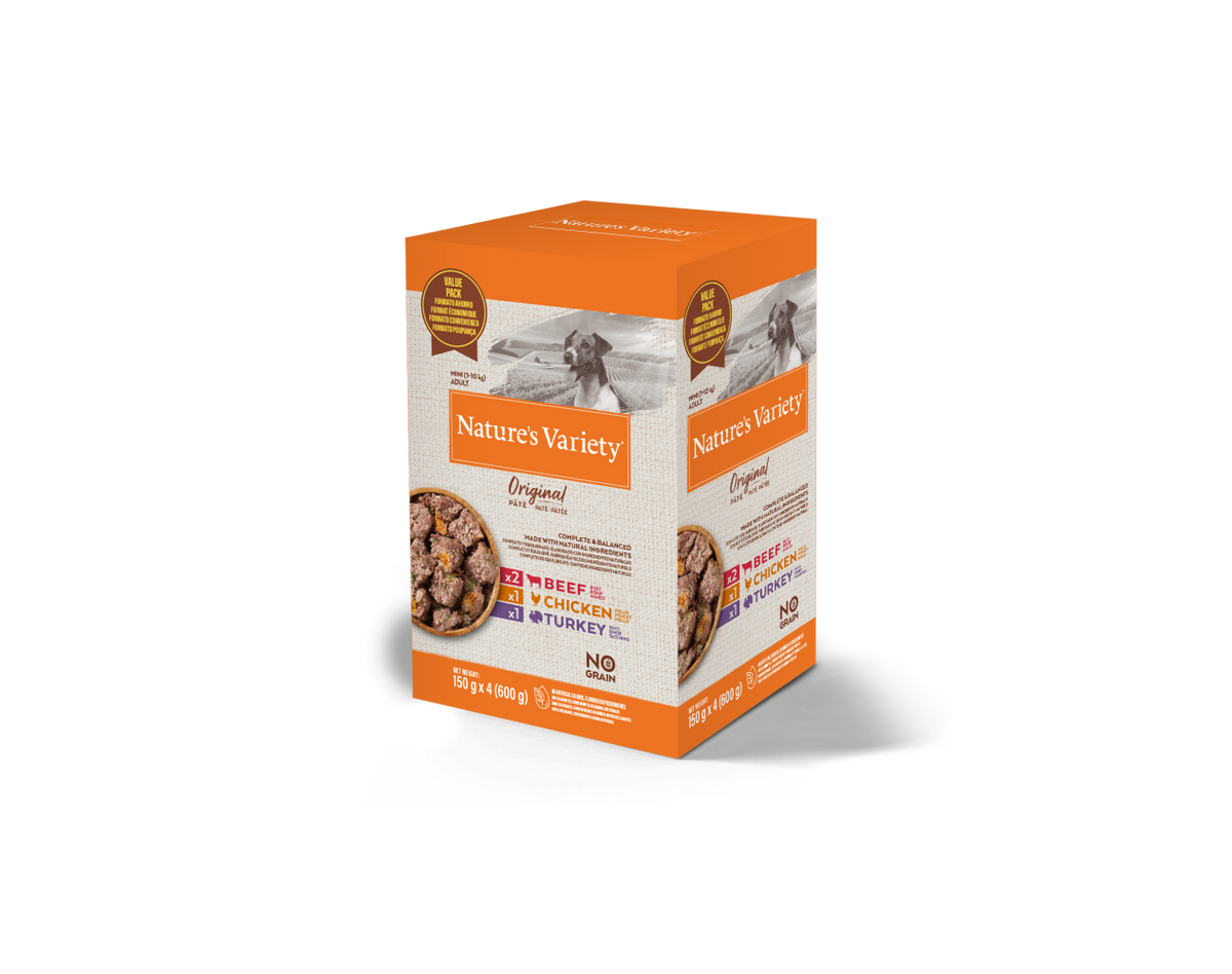 Nature's Variety Original No Grain Mini Multipack 4x150g - Comida Húmeda Sin Cereales para Perros Pequeños