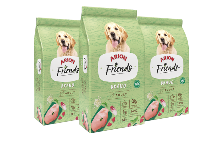 Arion Friends Bravo Pienso con Pollo y Ternera para Perros Adultos – 3 kg