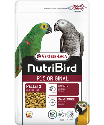 NutriBird P15 Original 1kg – Pellets monocolor de mantenimiento para loros